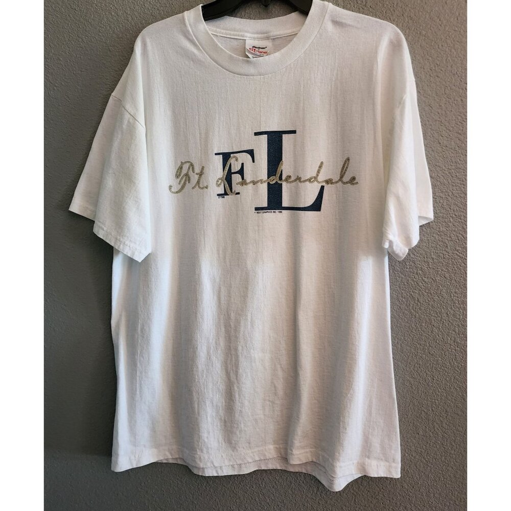 Hanes Stedman‎ Mens T-Shirt Ft. Lauderdale Graphic  L (42-44) 100% Cotton